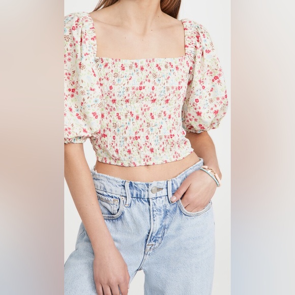 Sōkėe Collection Puff Sleeve Smocked Top Size X-Large NWT - Picture 3 of 9